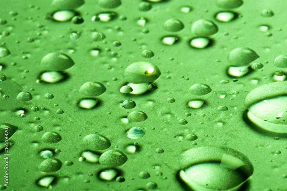 Water drops on a glass surface Water drops on a glass surface