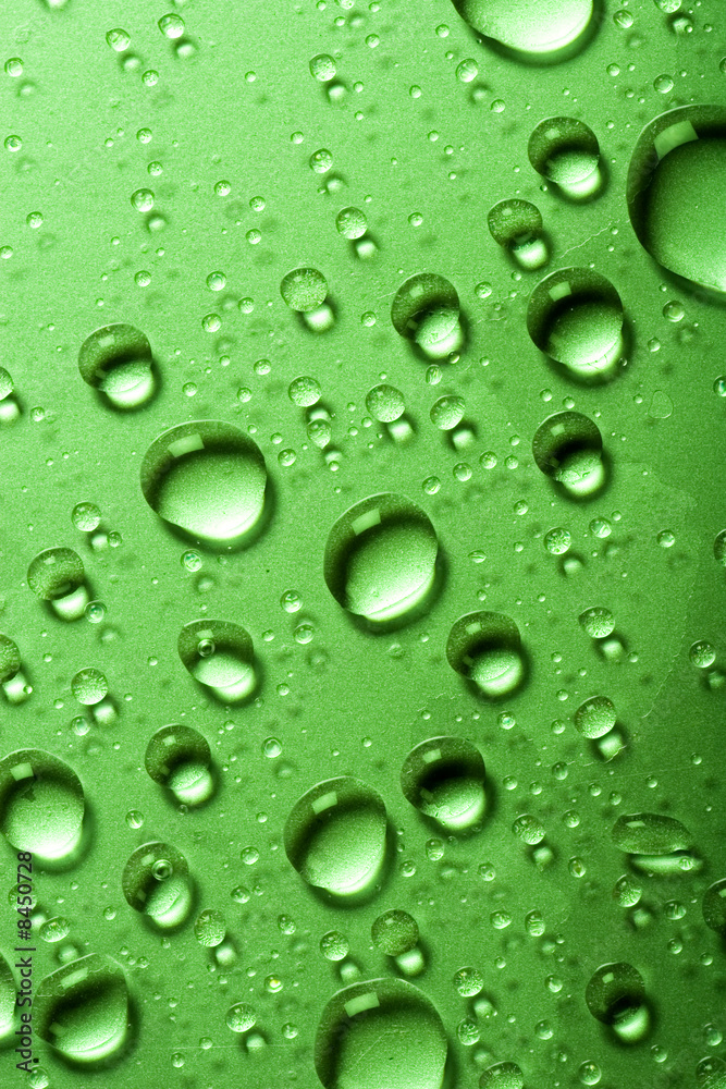 Water drops on a glass surface