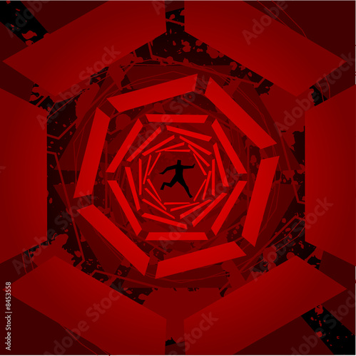 red tunnel background