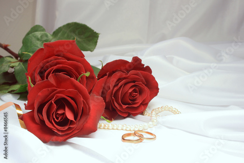 Roses and wedding rings