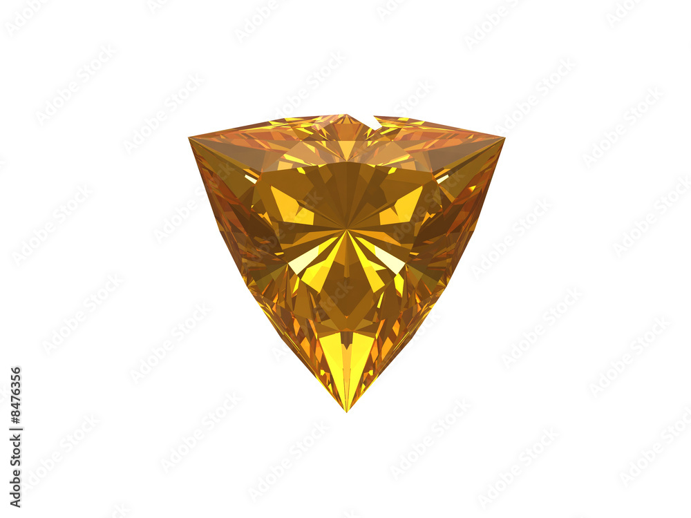 Citrine trillon. Top view. Citrine trillon. Top view.