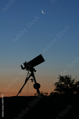 Telescope set up for night viewing