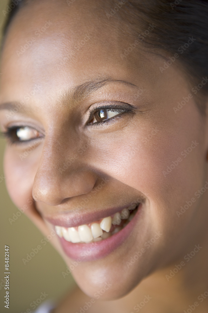Head shot of woman smiling Head shot of woman smiling