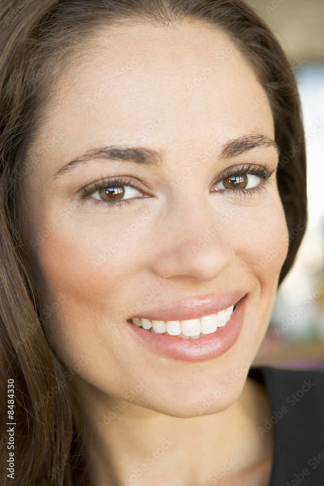 Head shot of woman smiling Head shot of woman smiling