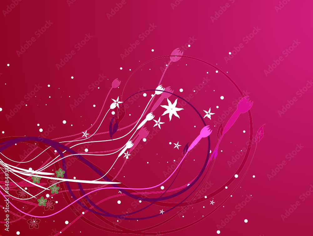 Pink Floral Abstract Vector