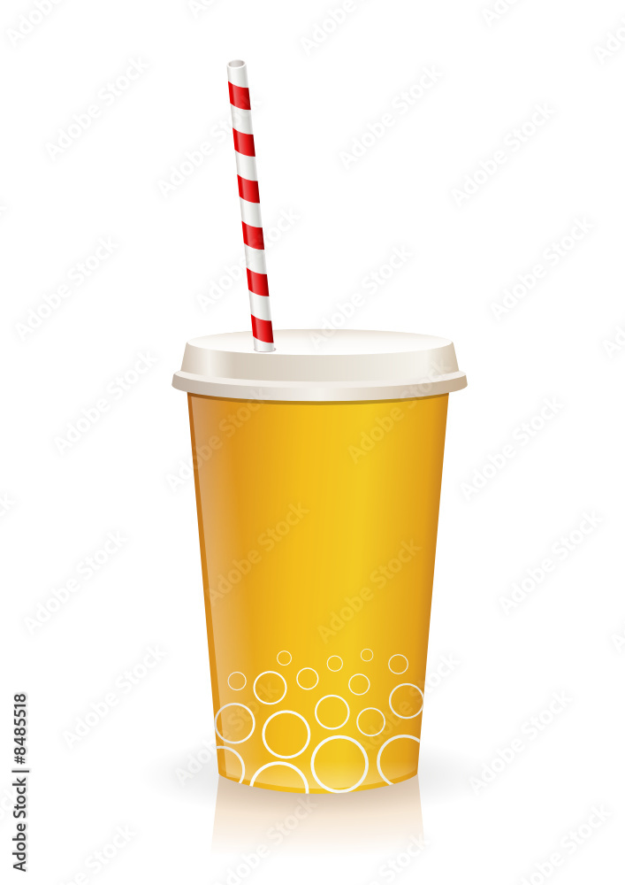 Gobelet de boisson orange gazeuse (reflet)