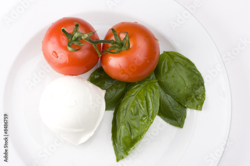 caprese: tomatoe, basil and mozarella cheese