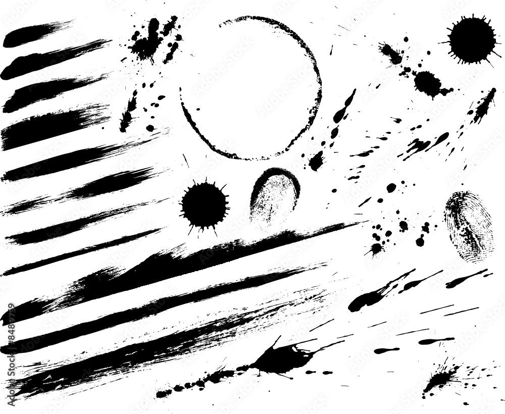 Lot de taches d'encre et de peinture