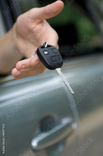 Car key in male hand