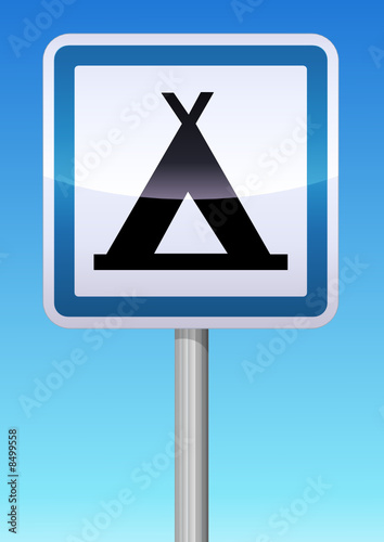 Panneau de signalisation camping