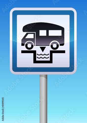 Panneau de signalisation point vidange camping-car