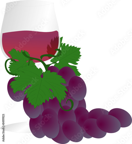 bicchiere di vino con uva