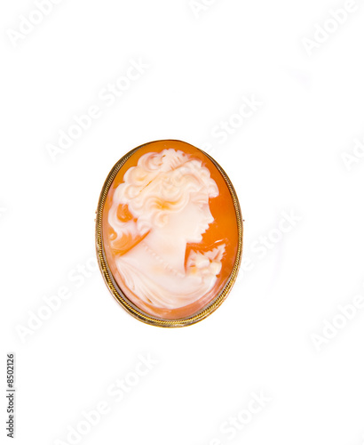 Orange and White Cameo