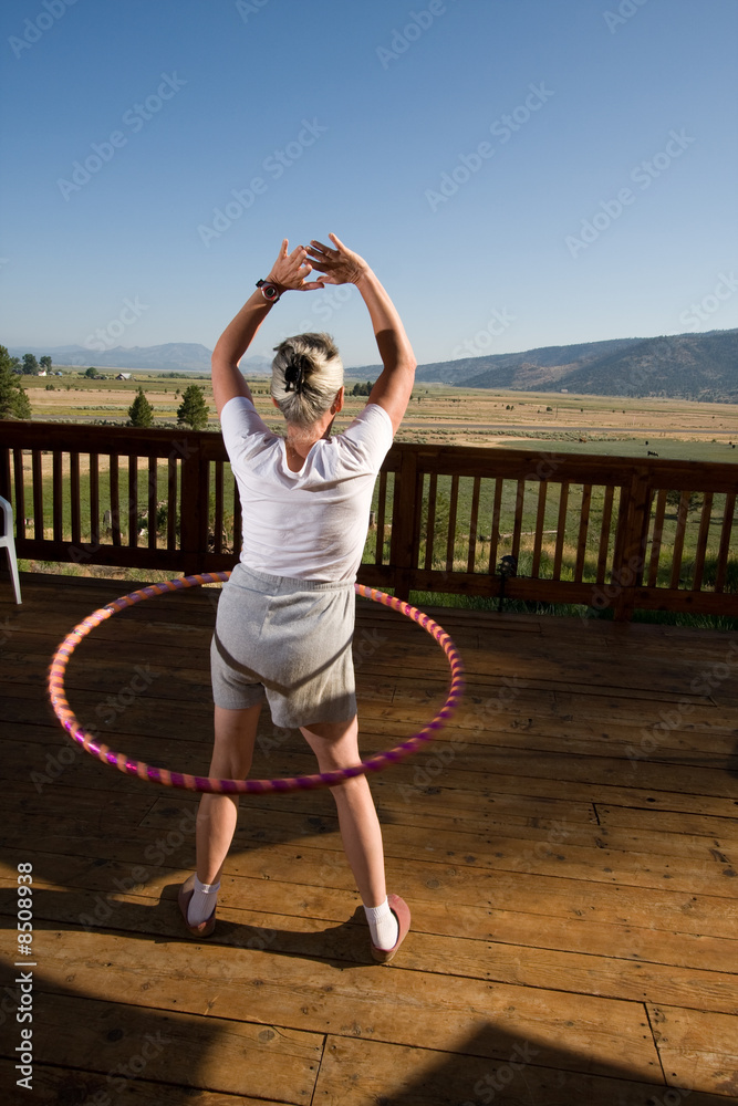 senior woman hoola hooping