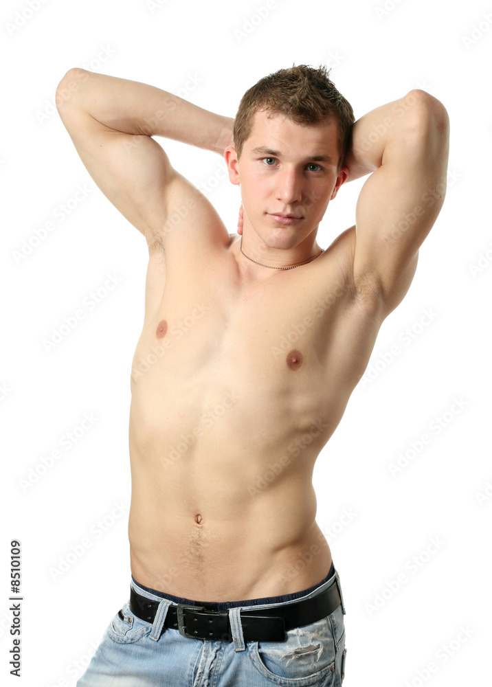 Stretching Muscular Man Stretching Muscular Man
