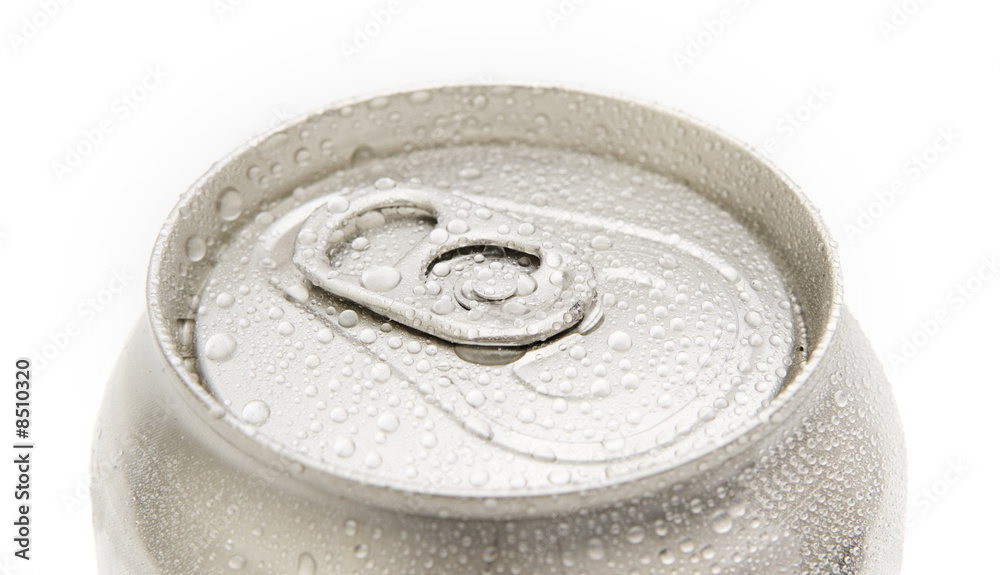 beverage can top with water drops beverage can top with water drops