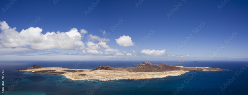 panoramic view of Isla de La Graciosa, Canary Islands