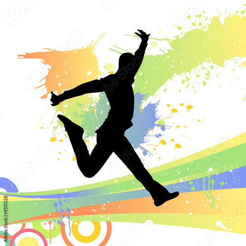 happy man jumping