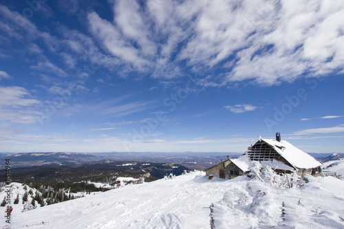 Snowy winter landscape on Jahorina mountain near Sarajevo, Repub