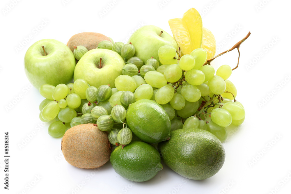 various green fruits various green fruits