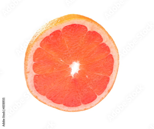 grapefruit slice isolated on white background