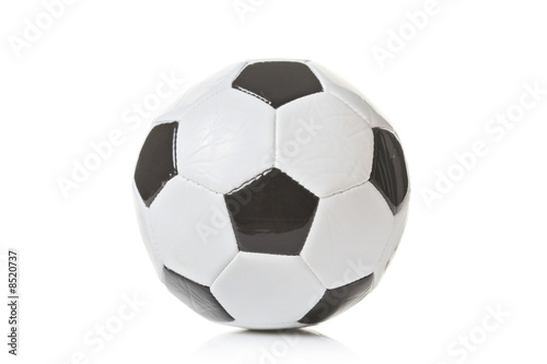 Soccer ball against white background