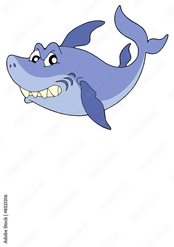 Obraz premium Cute smiling shark vector illustration