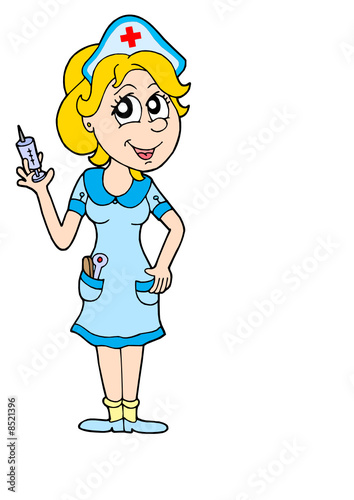 Nurse with hypodermic vector illustration