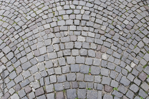 pavement from cobblestones making a pattern