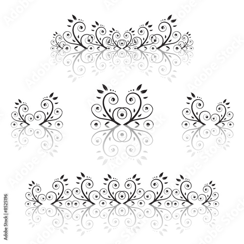 Set of floral ornament