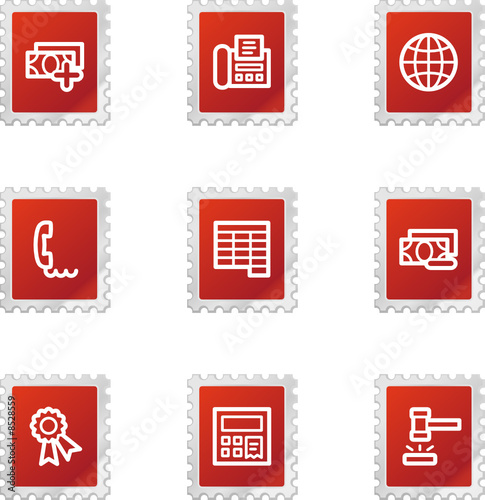 Finance 2 icons, red stamp series