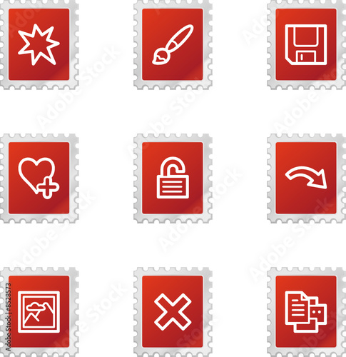 Image viewer 2 icons, red stamp series