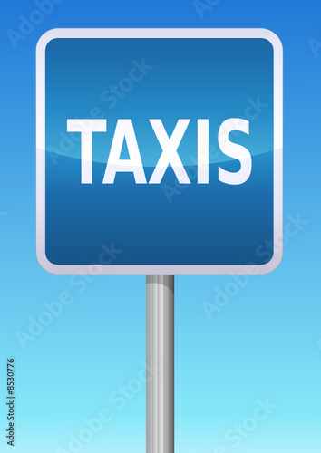 Panneau de signalisation station de taxis