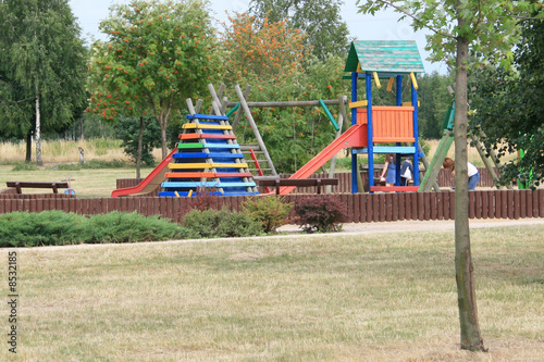 playground in the park in summer