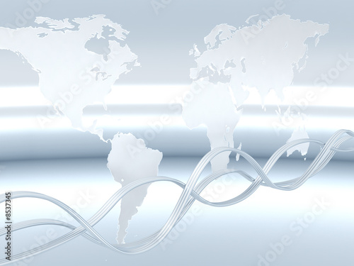 wires and world map