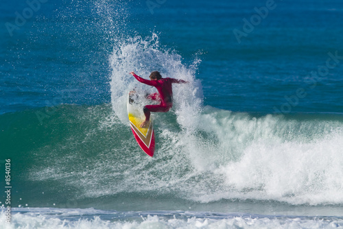 Surfer on a big wave