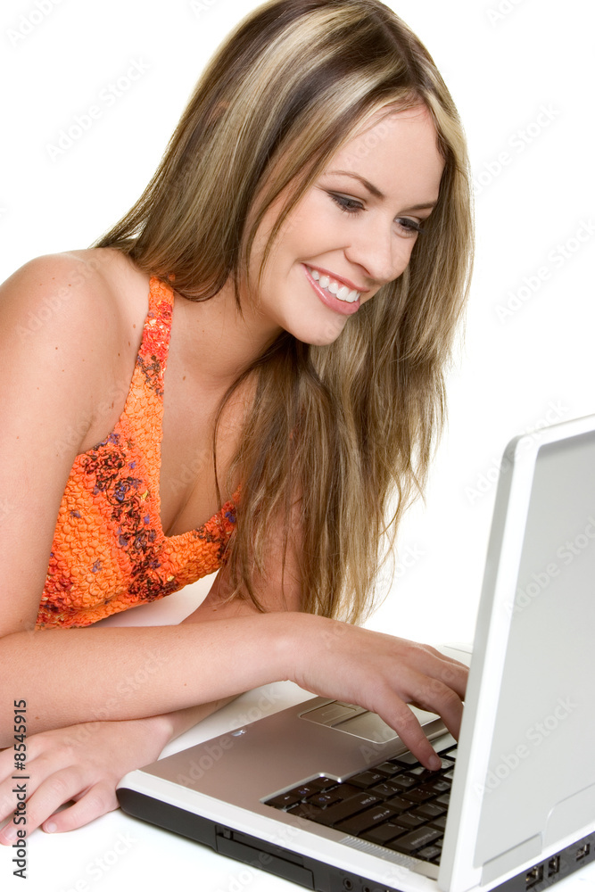 Grinning Laptop Girl Grinning Laptop Girl