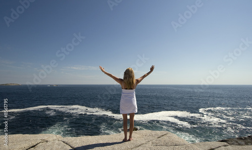 Woman overlooking ocean