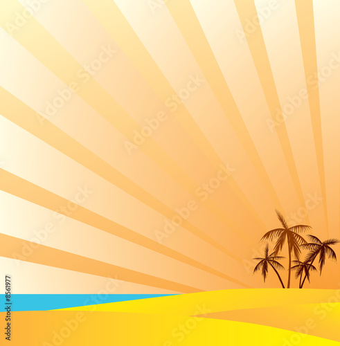 An oasis is in the desert.
