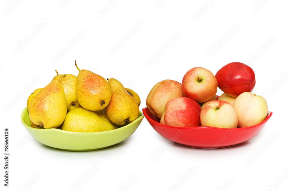 Various frutis isolated on the white background