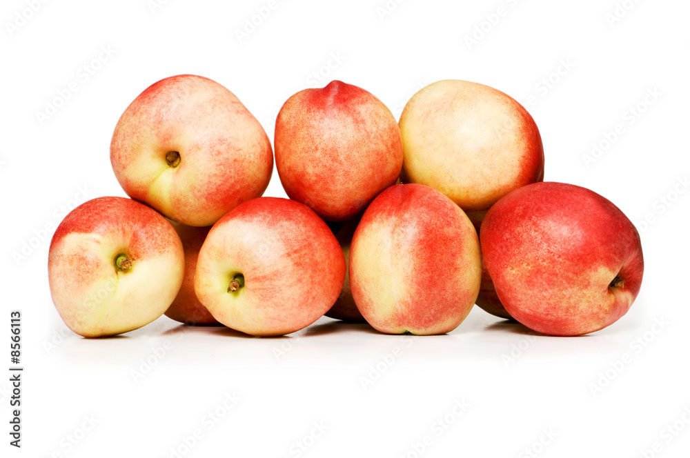 Red nectarines isolated on the white background Red nectarines isolated on the white background