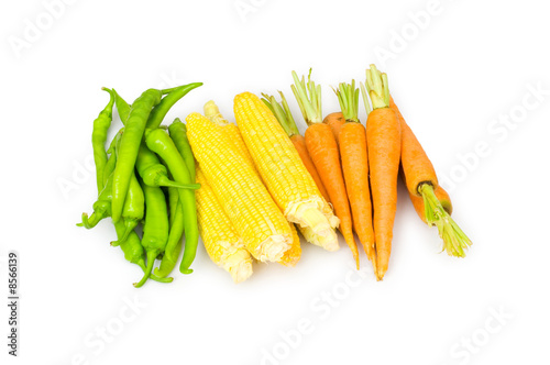 Various vegetables isolated on the white background