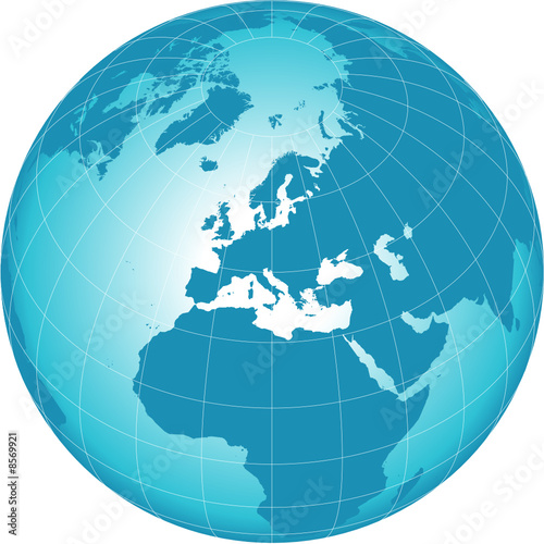 Vector blue world globe