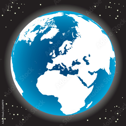 Vector world globe and space