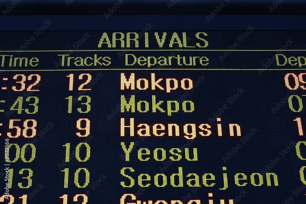 Obraz premium Arrival Screen Signboard