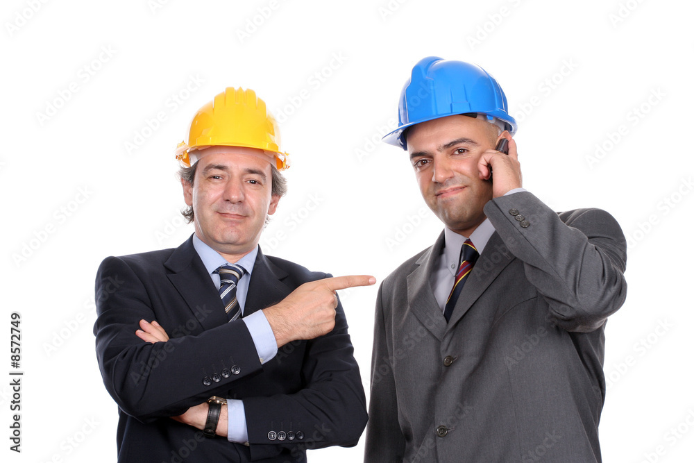 Two Engineers or Architects, discussing new project Two Engineers or Architects, discussing new project