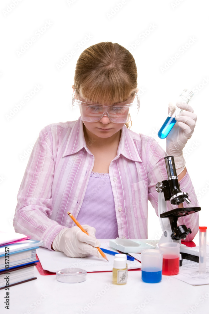 Student in laboratory Student in laboratory