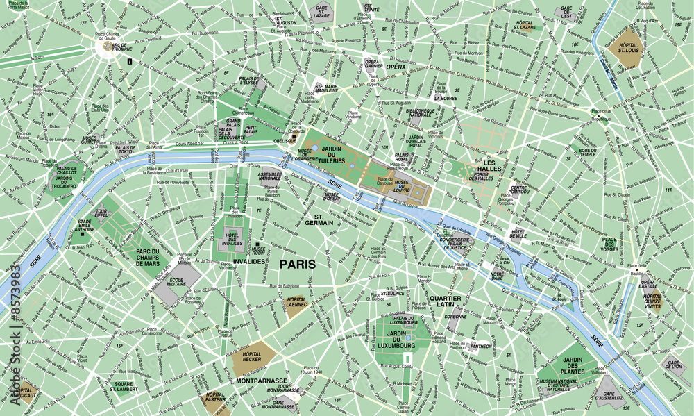 Fototapeta premium Paris Map