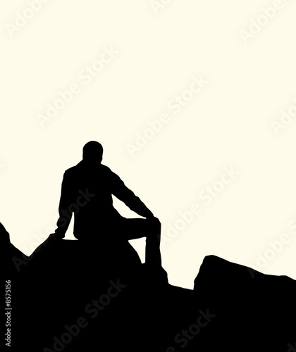 Man waiting for sunset