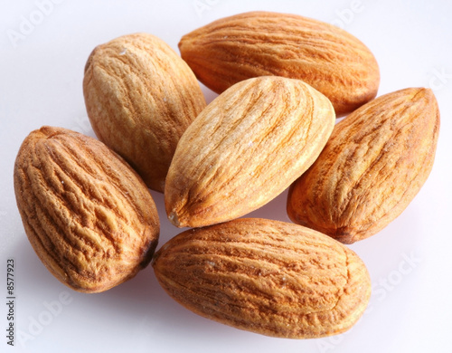 Almonds; objects on white background